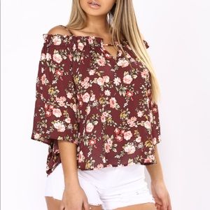 Fashion Nova cold shoulder blouse